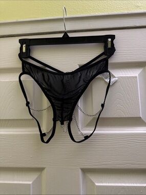 NWT Men's Black Mesh Chain Accent Jockstrap size  MEDIUM (30-31)